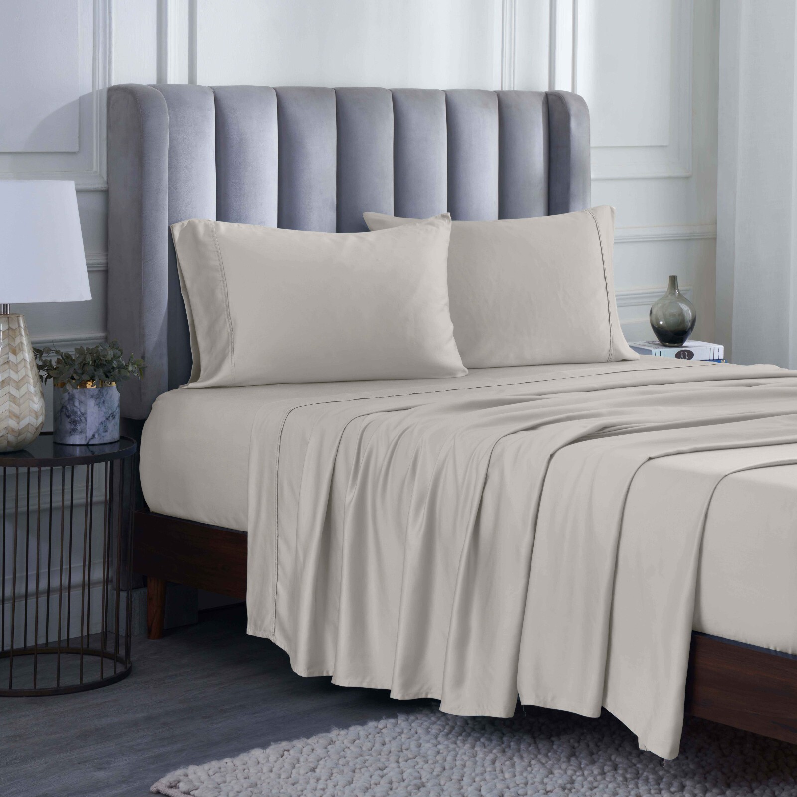 Modal From Beechwood 400 Thread Count Cooling Solid Deep Pocket Bed Sheet Set