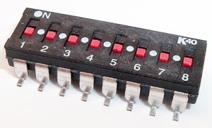 K40 ALCO 8 POSITION DIP SWITCH, RED