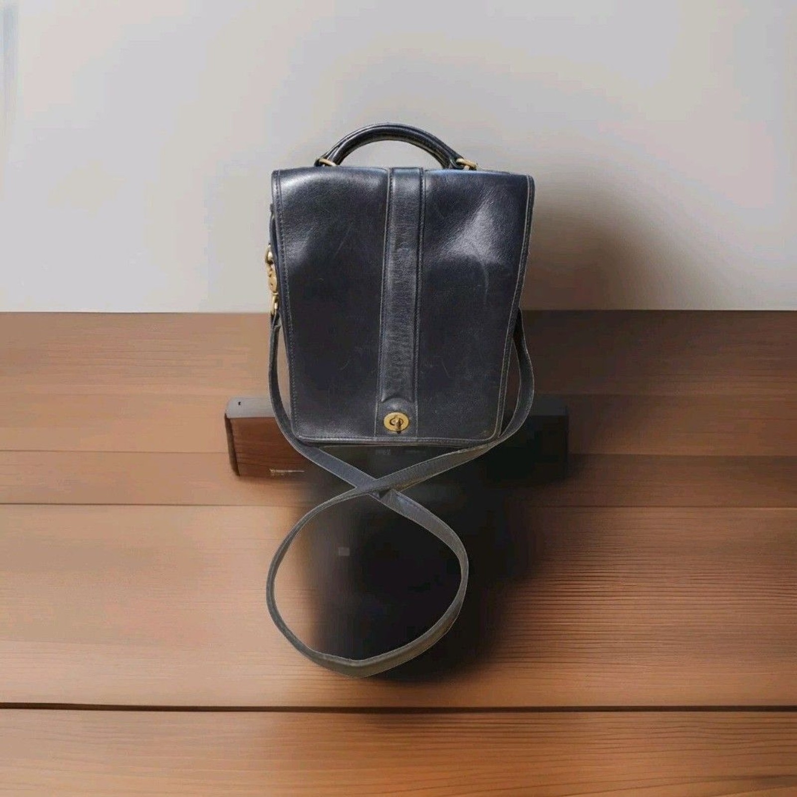 Mitchell Luxury Leather Crossbody Purse Bag Black Made in USA