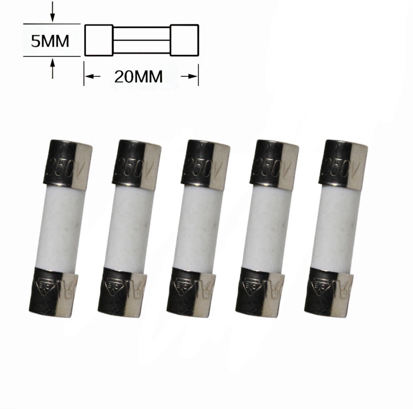 Lot 5x Slow-Blow Time Delay CERAMIC FUSE Tube 10A 125V 5x20mm US SELLER