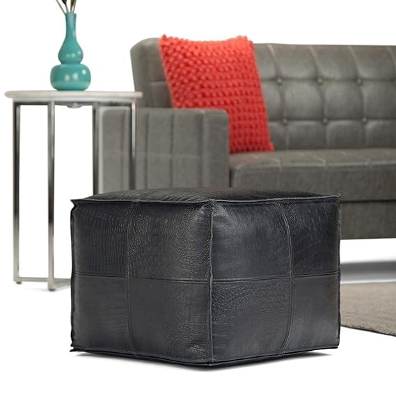 Genuine Moroccan Footstool Ottoman New Real Boho Unstuffed Pouffe Leather 20''