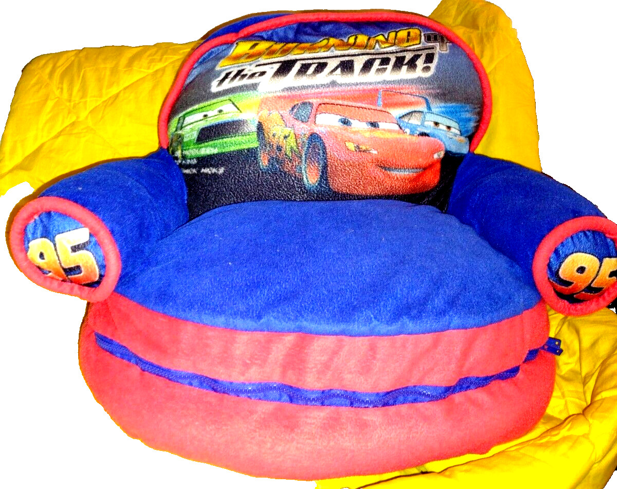 Rare Disney Pixar Burning Up The Track Plush Childs Chair #95