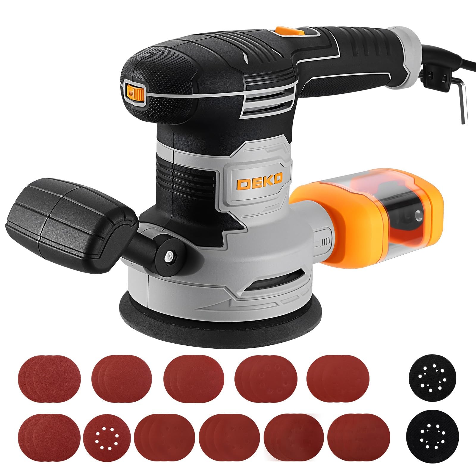 Random Orbital Sander: 4.5A Corded Electric Sander Palm Sanders, 6 Various Sp...