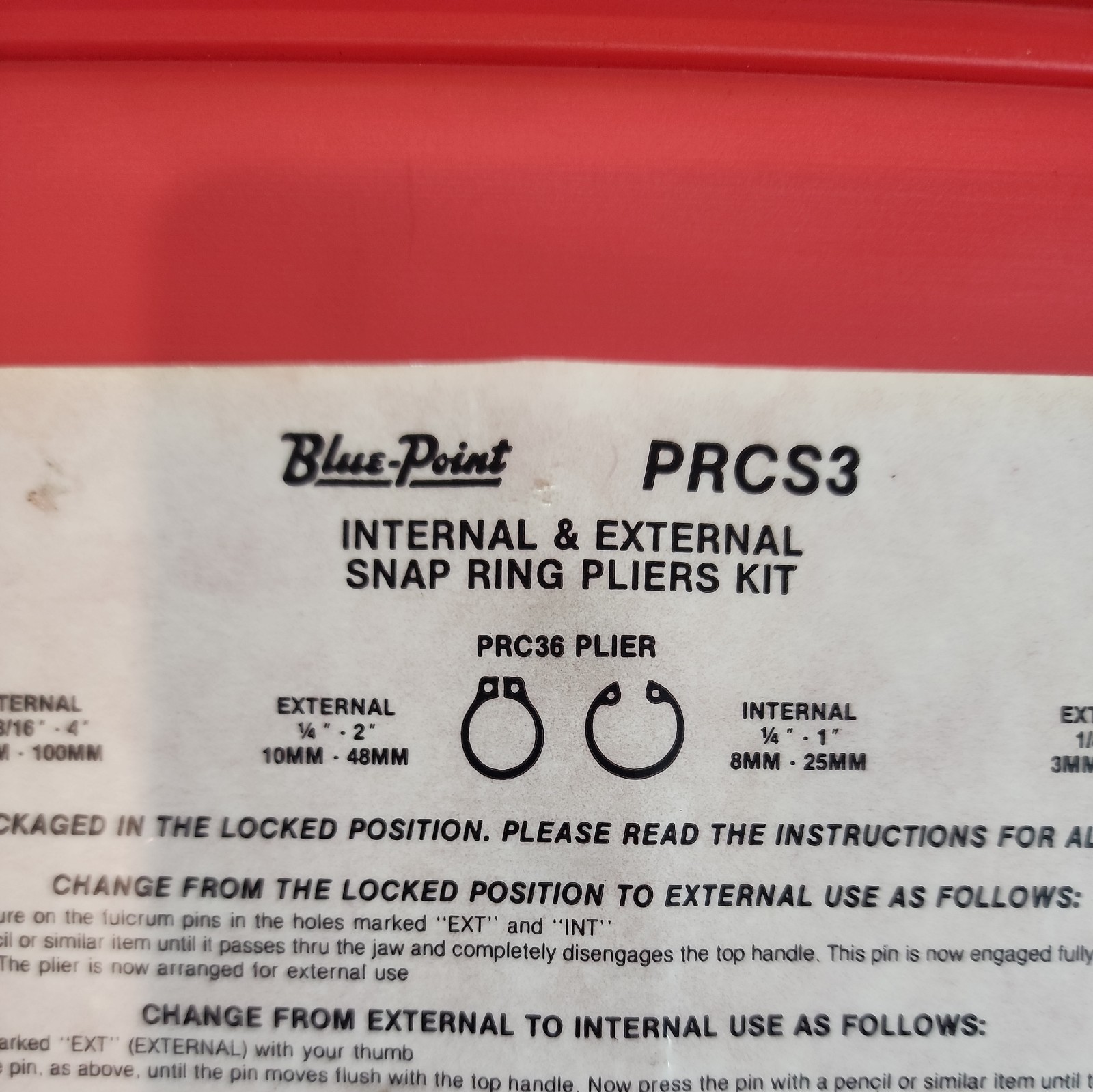 Blue Point Internal & External Snap Ring Pliers Kit PRCS3 by Snap On
