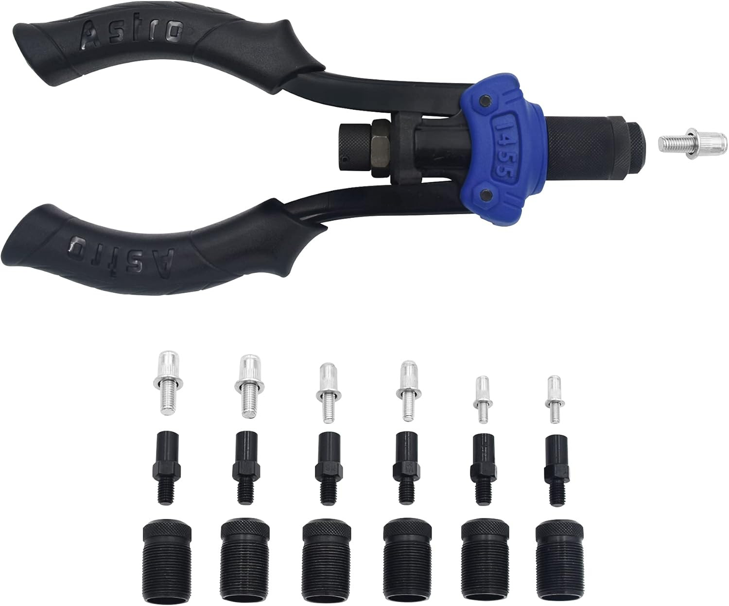 Astro Tools 1455 Hand Rivet Stud Setter Kit with Metric & SAE Rivets