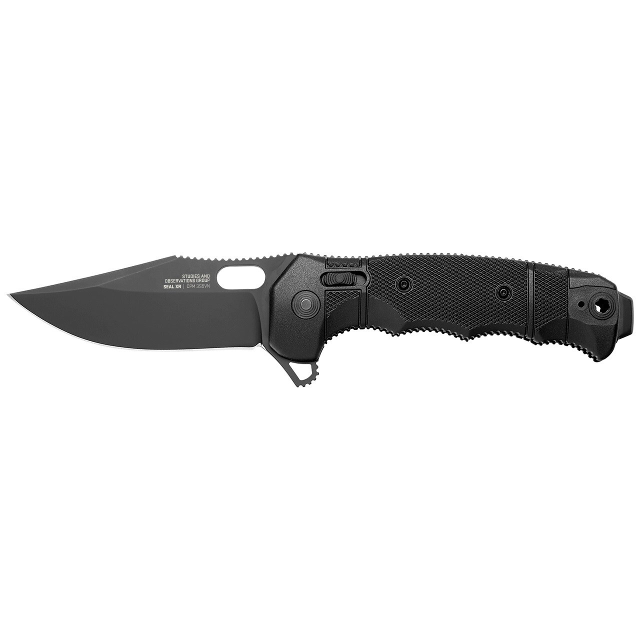 SOG SEAL XR BLACKOUT - FOLDING TACTICAL POCKET KNIFE #12-21-02-57 MADE IN USA