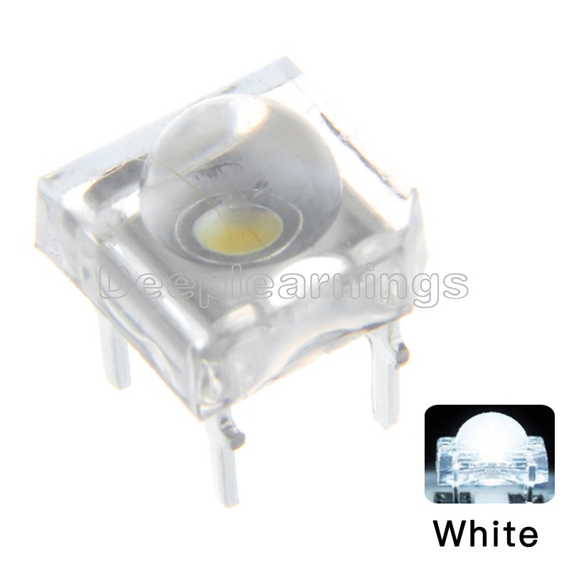 20PCS 5mm F5 Piranha LED White Round Head Super Bright Light Emitting Diode