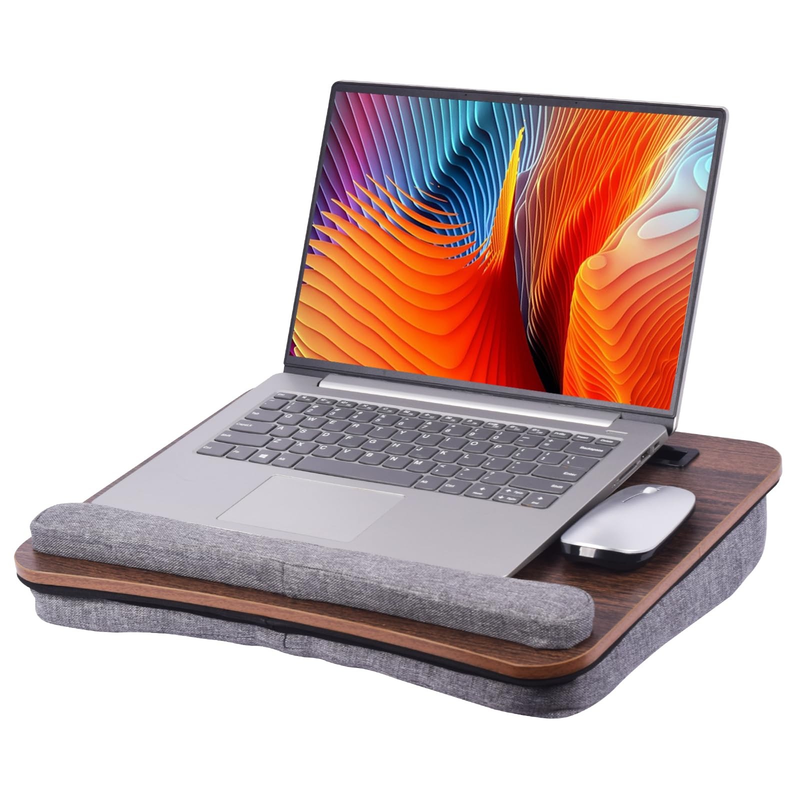 Home Office Lap Desk Wrist Rest Bed Notebook Table Phone Holder Fits 14 Inch