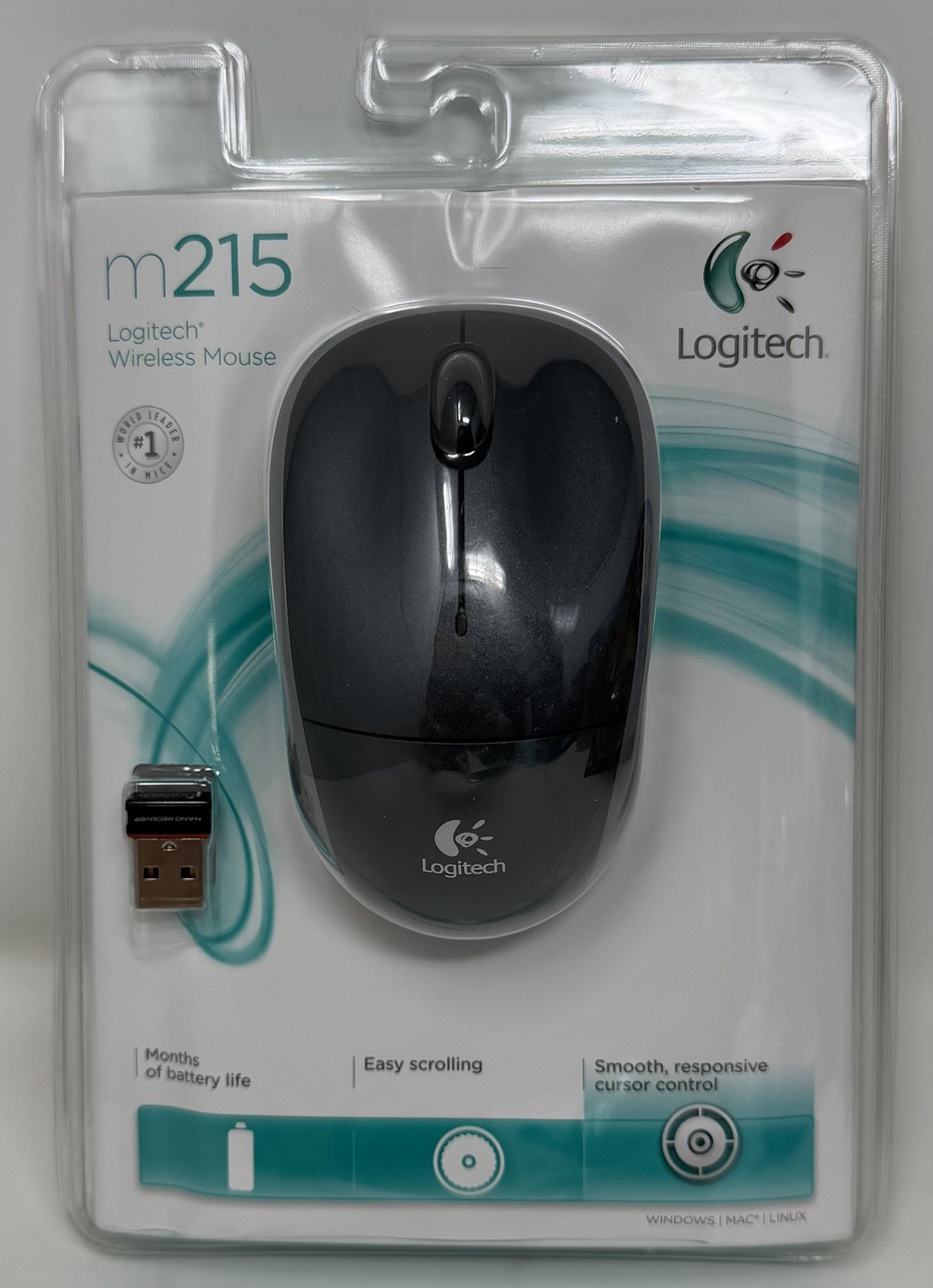 NEW Sealed Logitech M215 Wireless Mouse Optical Wheel Gaming with Nano Receiver