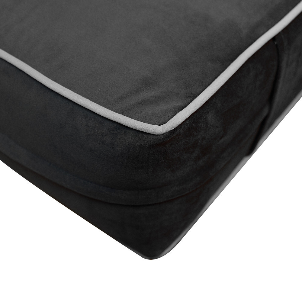COVER ONLY Model V6 Twin Velvet Contrast Pipe Indoor Mattress Pillow AD350