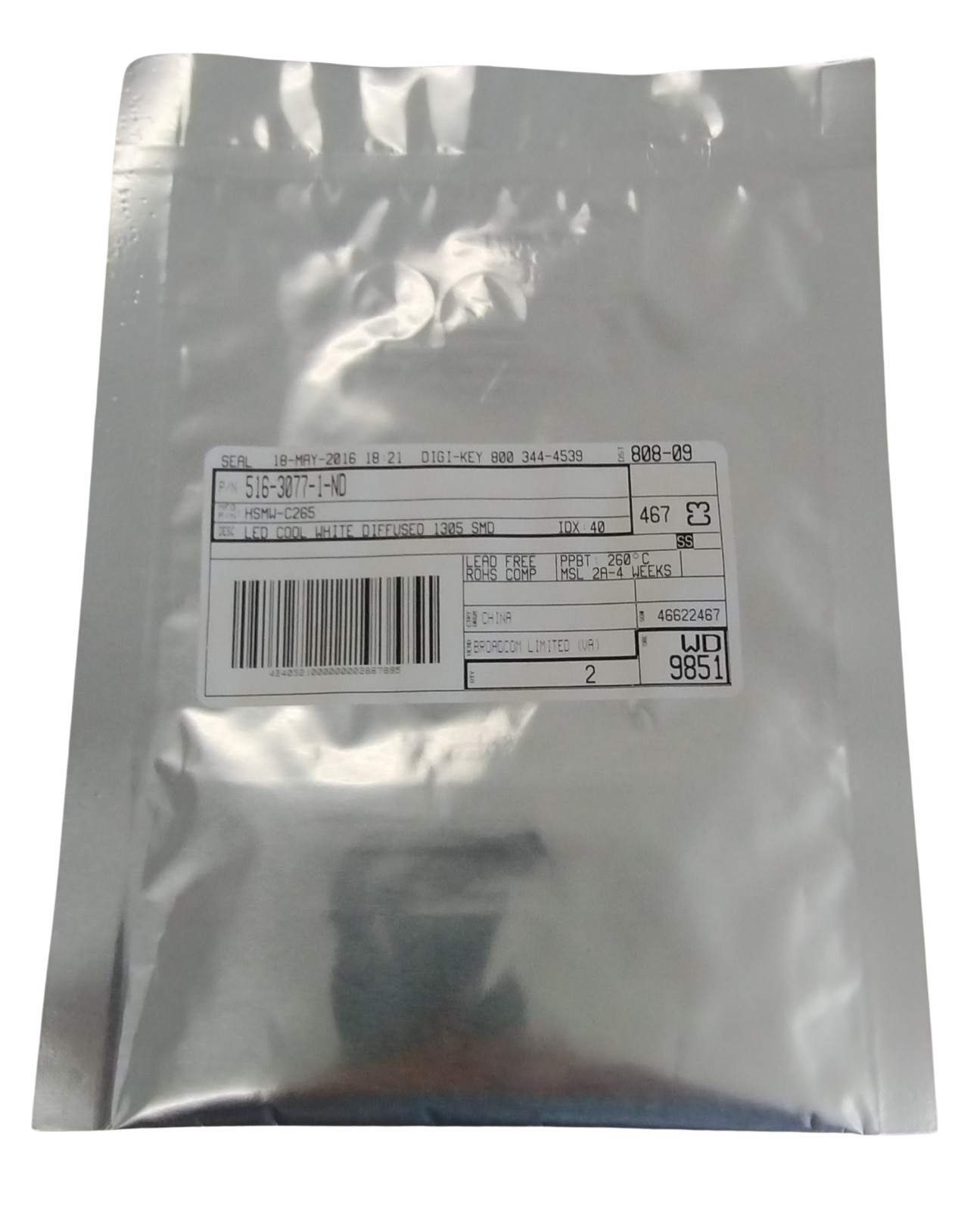 LED Cool White Diffused SMD 1305 HSMW-C265 Bag Of 2