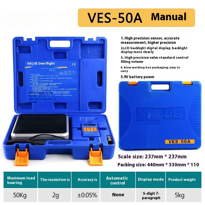 VES-50A/B Refrigerant Filling Quantitative Fluoride Addition Electronic Scale