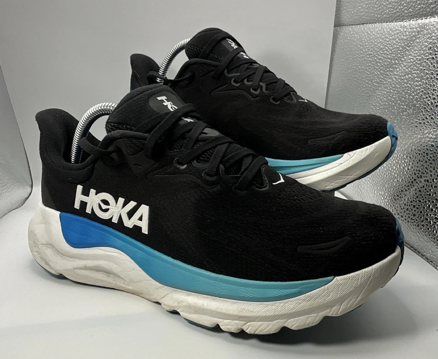 HOKA ONE ONE Arahi 8 Wide Men's Black Blue Mesh Running Shoes US 8.5