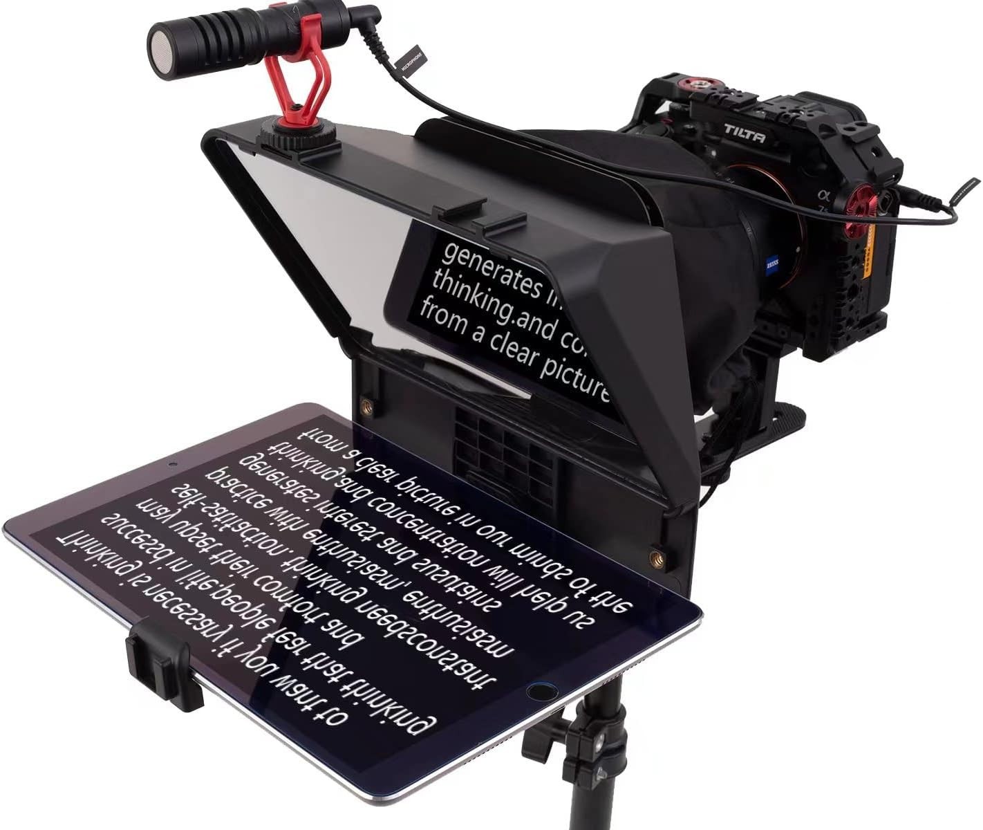 High Definition Teleprompter for Interviews and Speeches with Wireless Remote