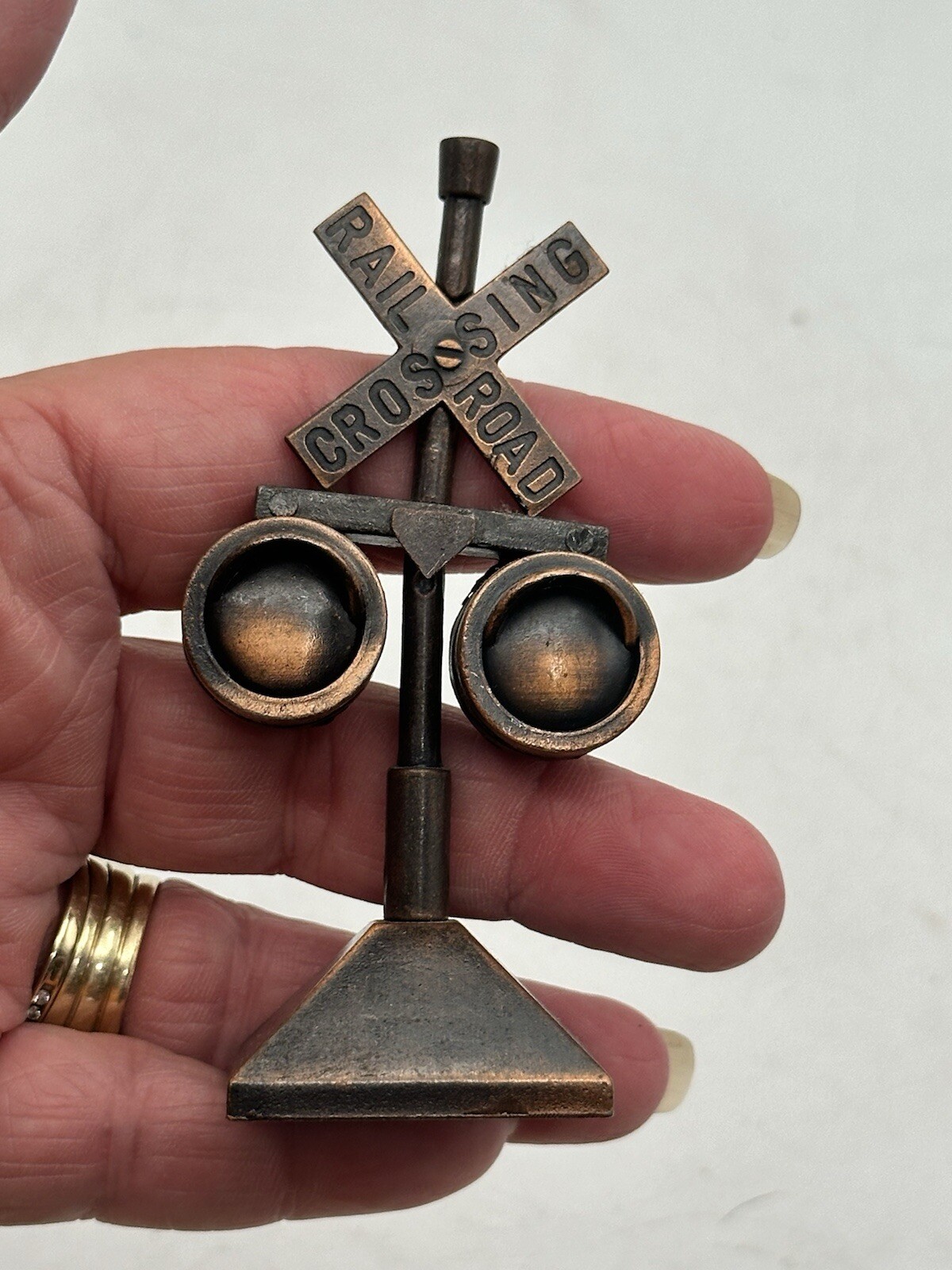 Diecast Metal Railroad Crossing Signal Pencil Sharpener