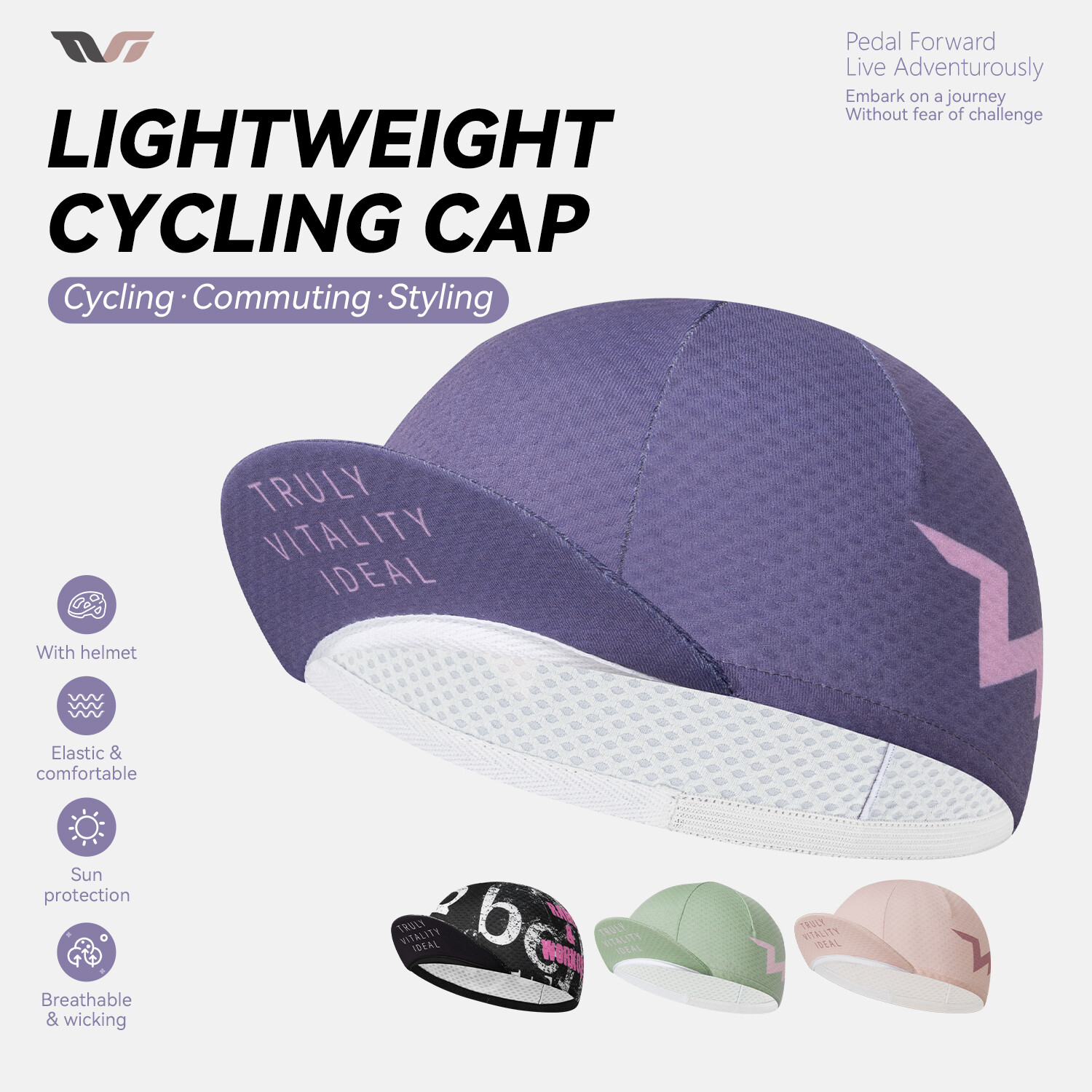 ROCKBROS TVI Cooling Skull Cap Cycling Cap Under Helmet Liner with Sun Visor