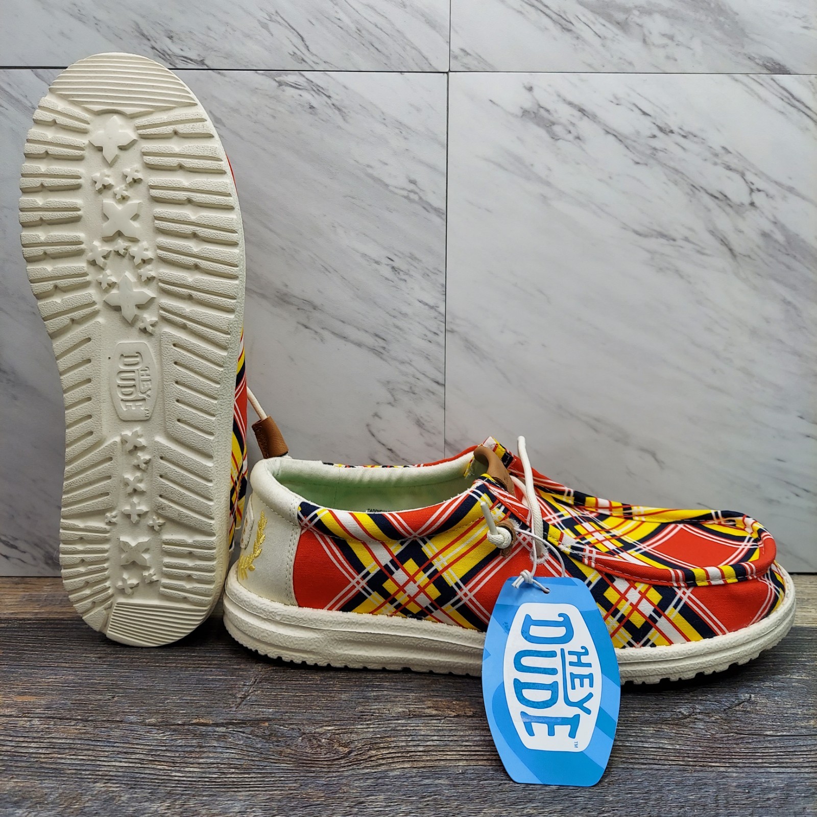 Hey Dude CaddyShack Shoes Men's SZ 10 Slip On Wally Golf Lightweight Rare Plaid