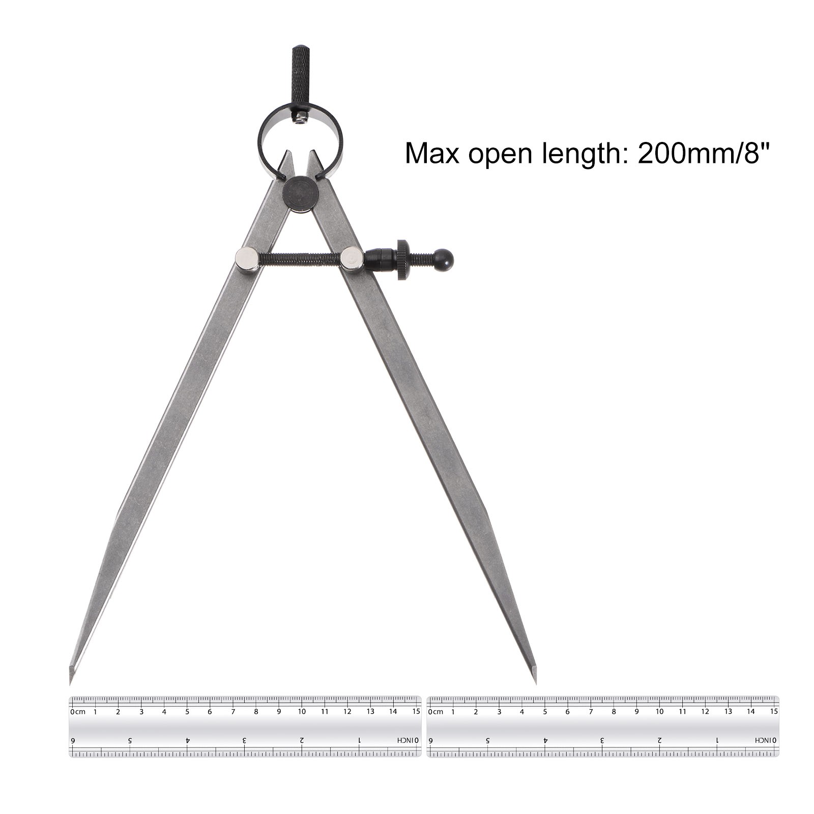 Spring Joint Caliper 8" Carbon Steel Spring Divider Caliper w Solid Nut Flat Leg