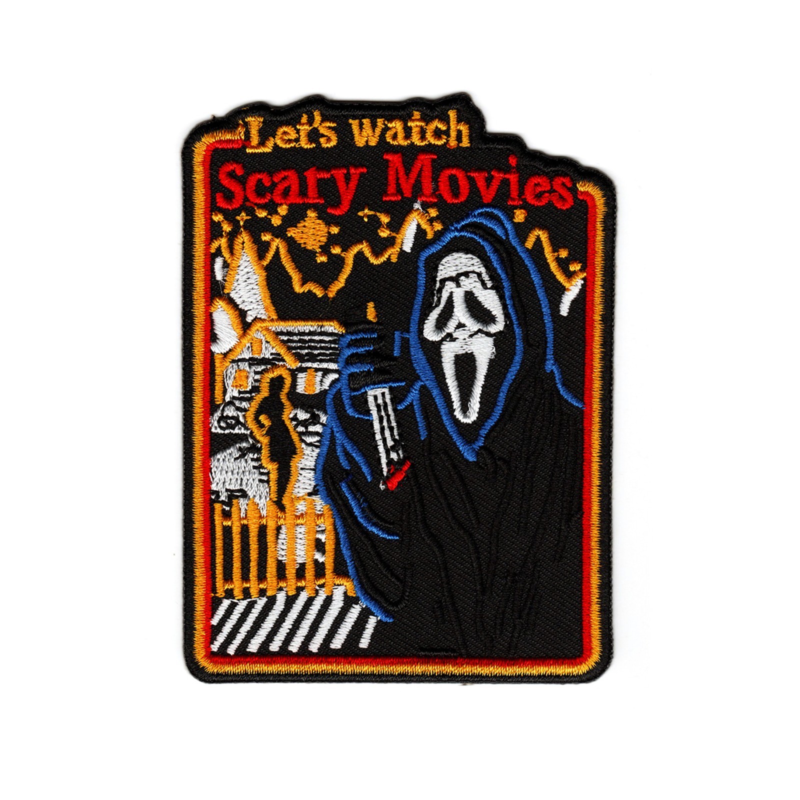 Ghostface Scream Embroidered Iron On Patch – Scary Movie Horror Halloween Patch
