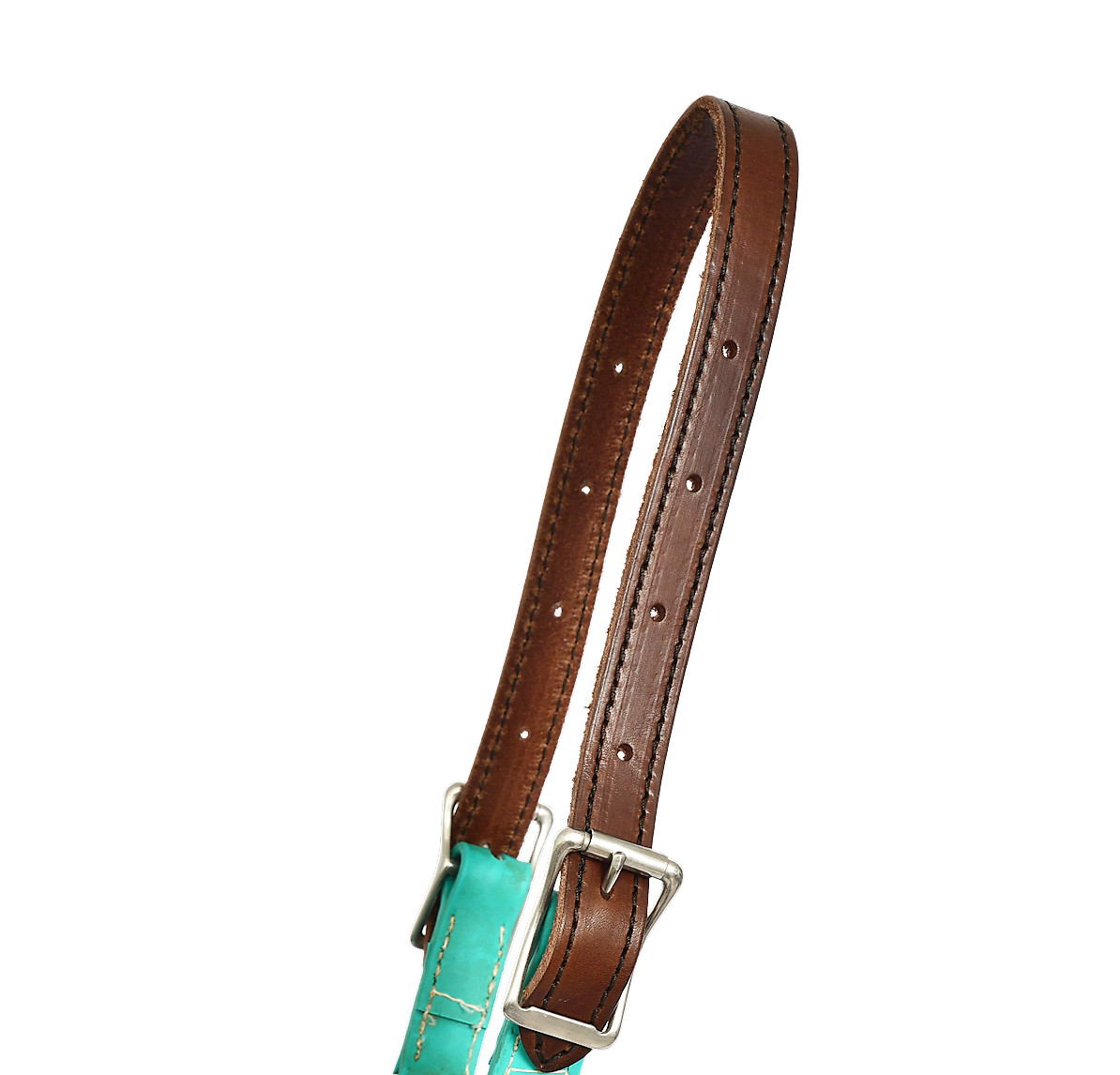READY MADE- Horse size Brown LEATHER replacement halter CROWN