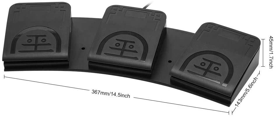 Upgraded USB Triple Foot Pedal Optical Switch Control PC Mouse Game Action HID