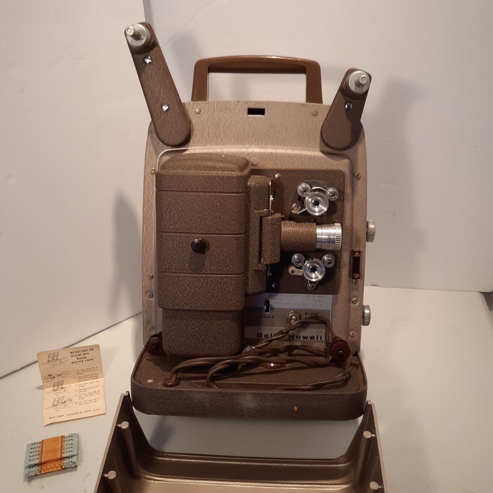 Vintage Bell and Howell Autoload 8mm Film Projector with splicing kit