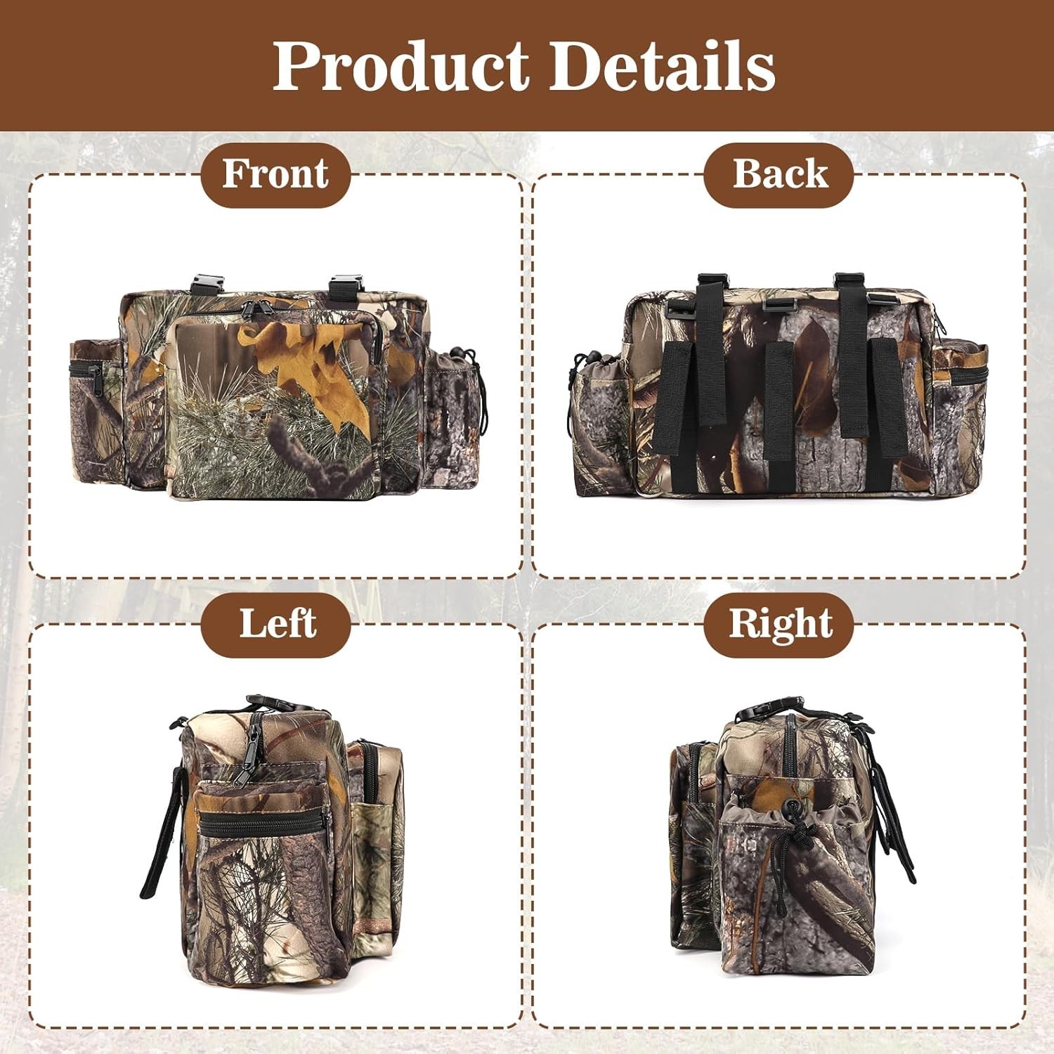 Front Storage Bag,Hunting Fanny Pack,Tree Stand Accessories Hunting,Multiple
