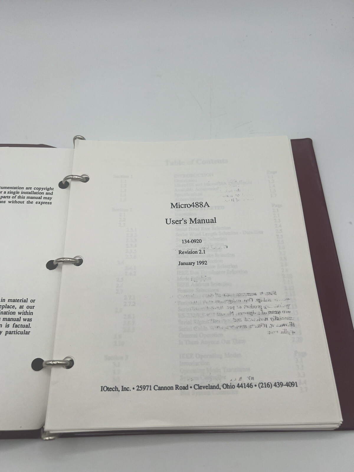 IOtech Micro 488A User’s Manual 1992