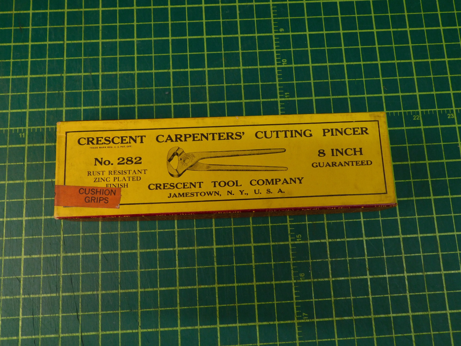 Vintage Crescent 8"  Carpenters' Cutting Pincer  No. 282-8 USA