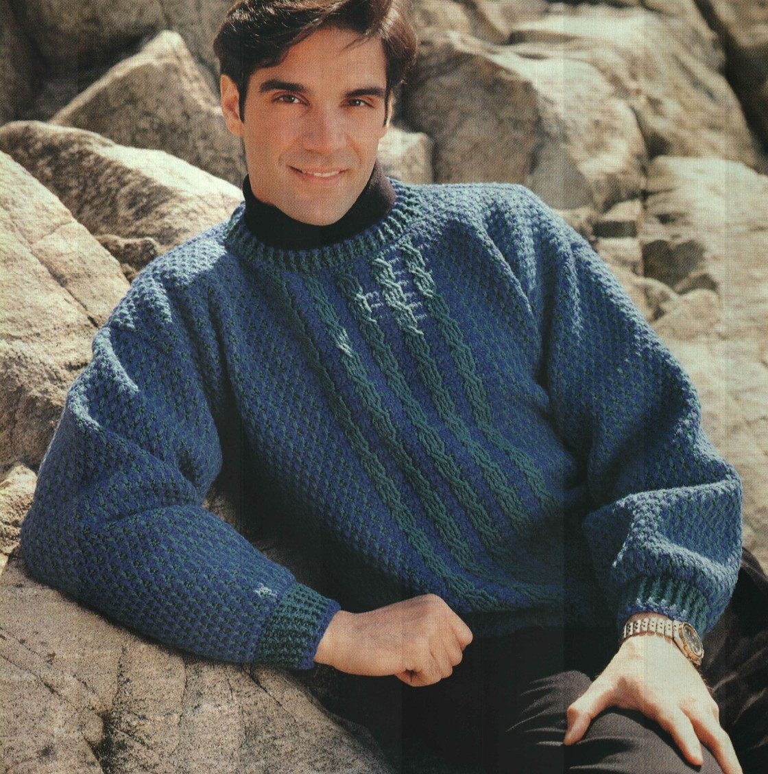 MYSTIC MAGIC SWEATER MEN'S 4 SIZES CROCHET PATTERN INSTRUCTIONS