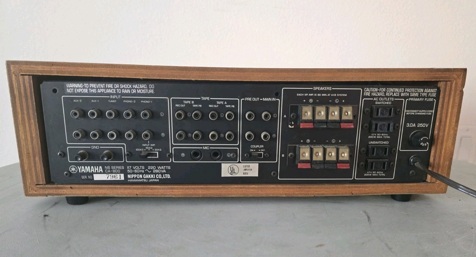 Yamaha CA-800 Integrated Stereo Amplifier - Tested Working