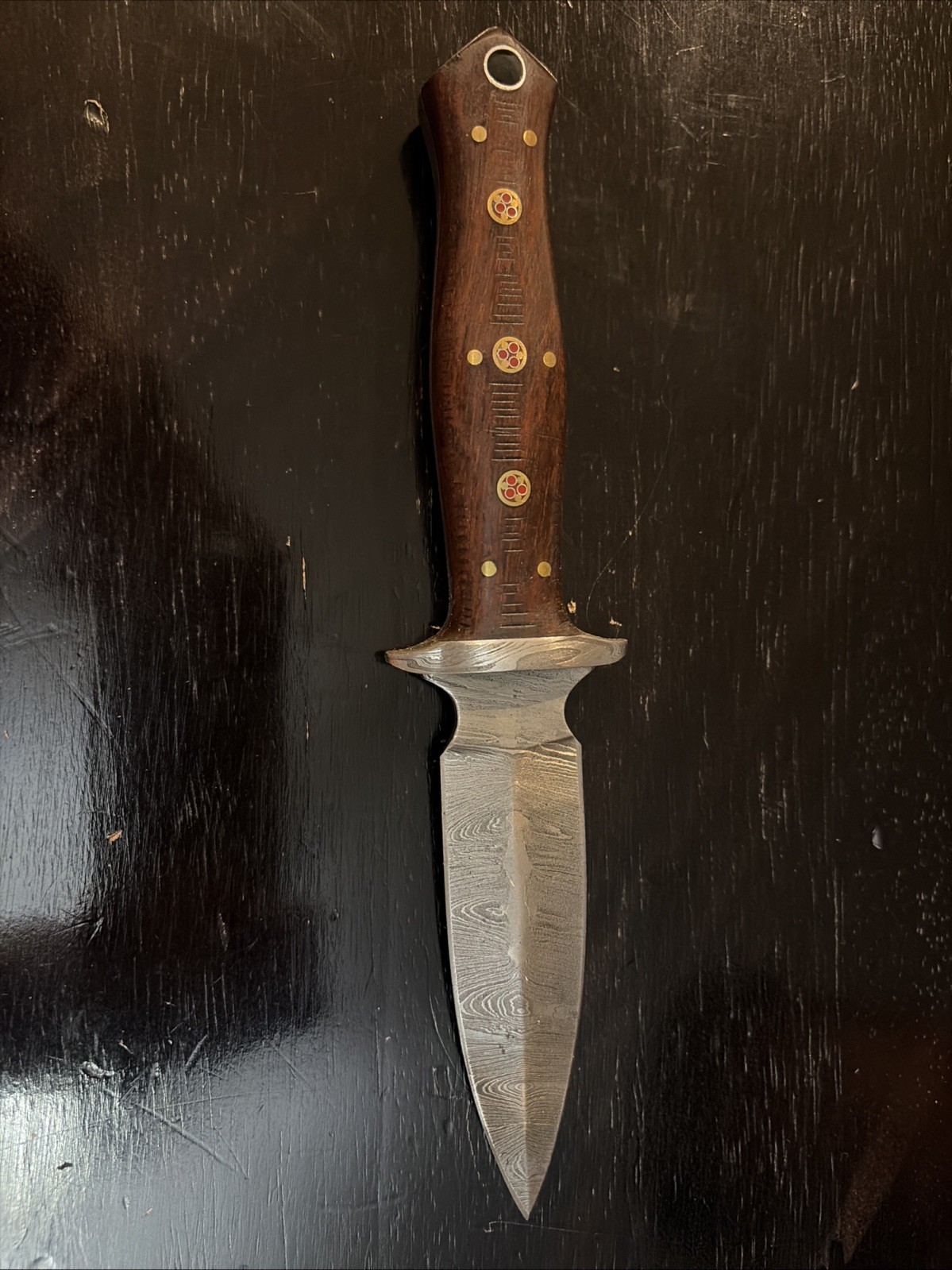 Dagger Damascus Fixed Blade no sheath