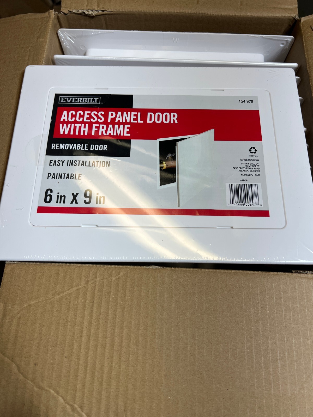 Everbilt APD69 6 in x 9 in Wall/Ceiling Access Panel Door Plastic w/Frame (9-PK)