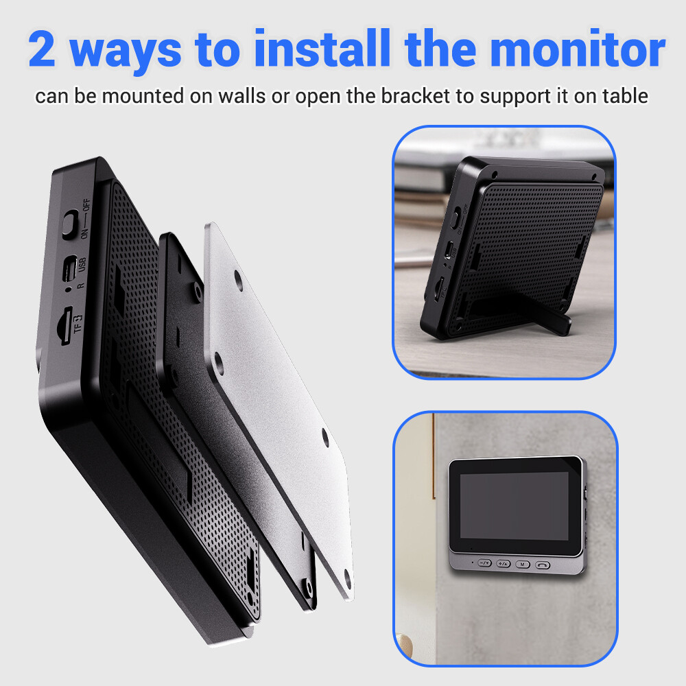 Wireless Security Smart Doorbell Intercom Two-Way Audio Camera Bell IPS Screen