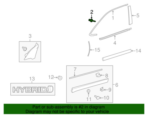Toyota OEM 2007-2020 Door Reveal Molding Rivets 90269A0006 NIP (20 pieces