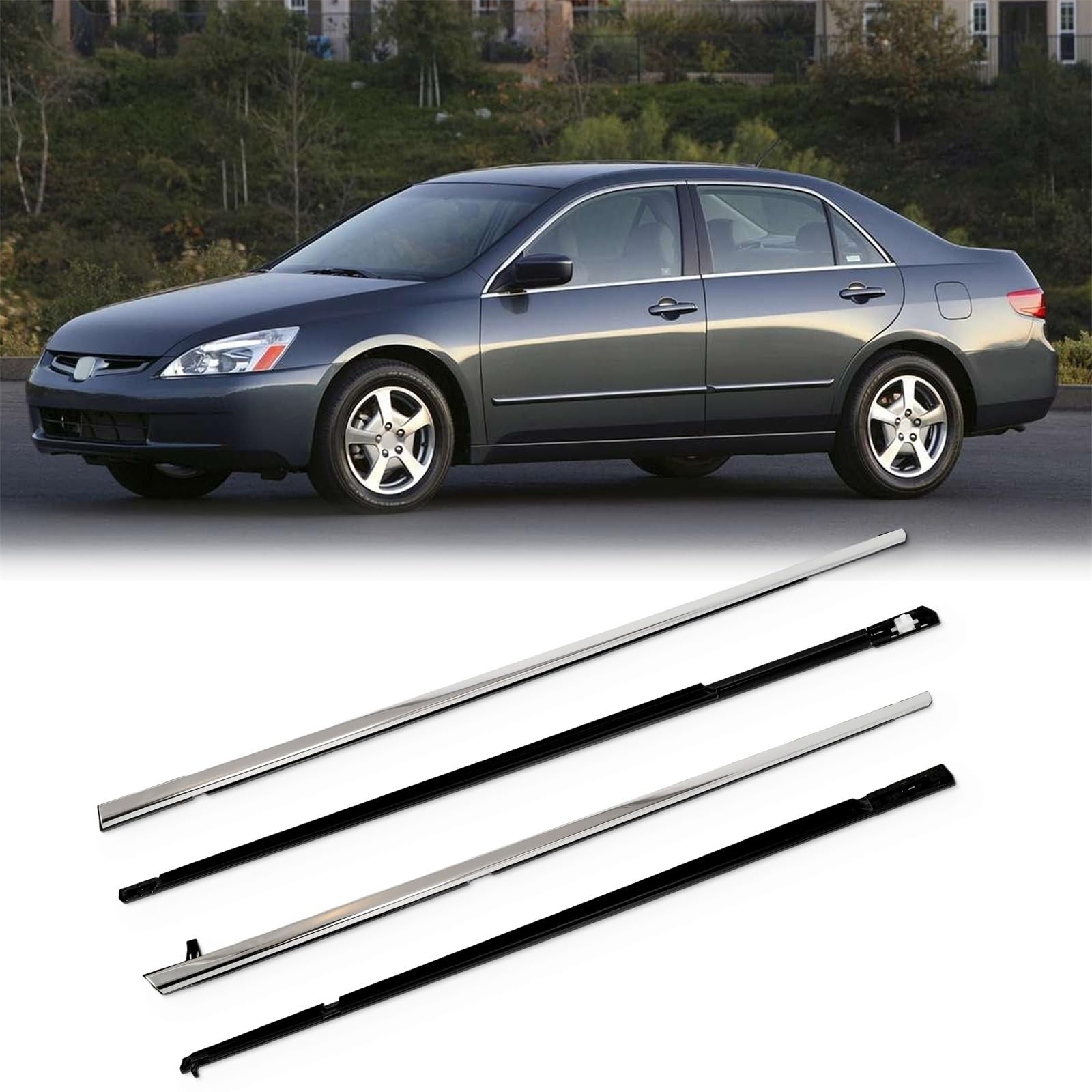 Weather Stripping Window Trim for Accord 2003-2007 72410-SDA-A01 4PCS