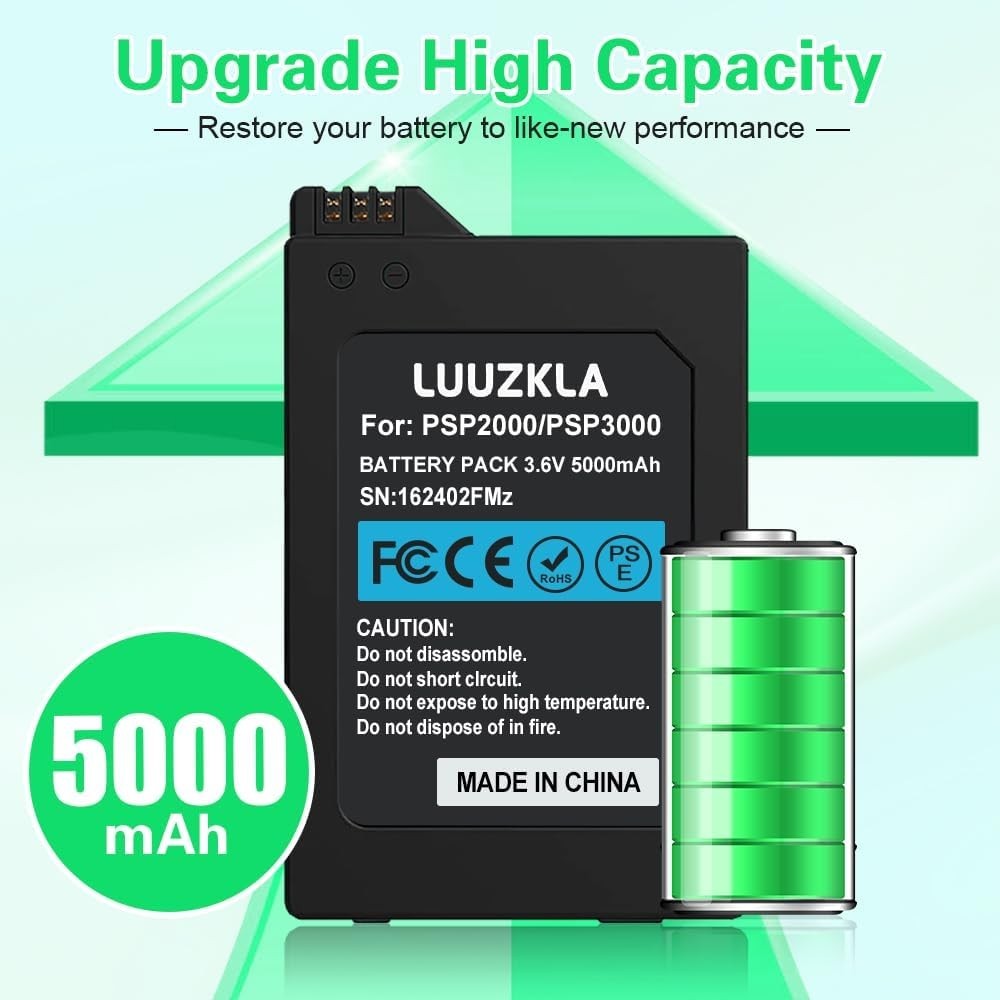 5000mAh High Capacity Battery Replacement for PSP 2000/3000 - 24