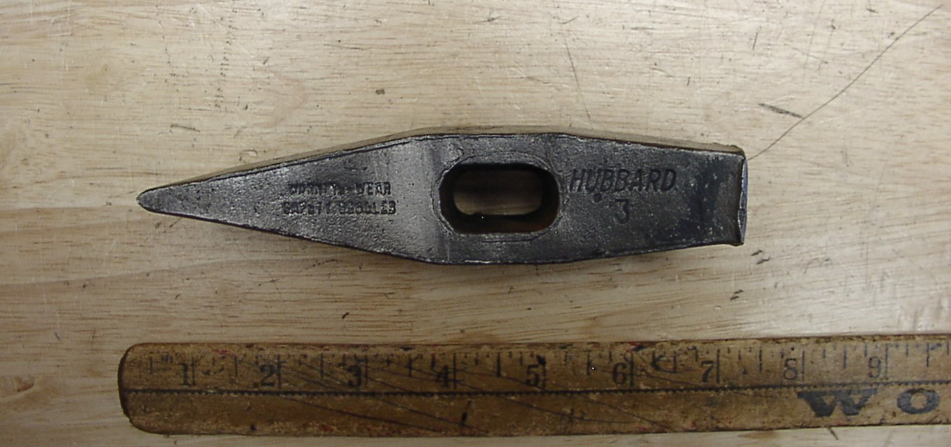 Old Used Tools,Vintage Hubbard 3lb. Straight Peen Hammer Head,6",VGC,L@@K!