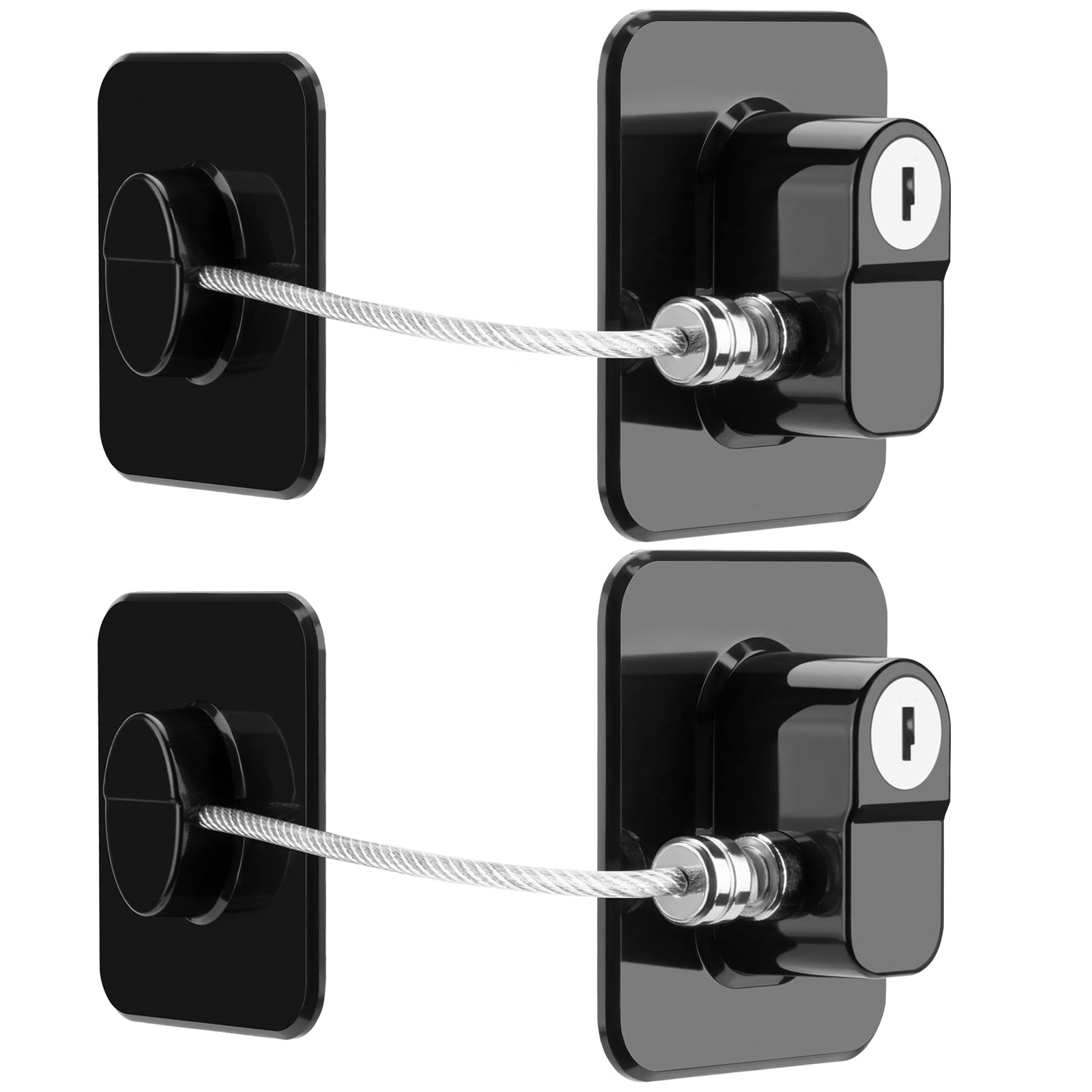 TIJTJHC Fridge Lock, 2PCS Upgraded Simple and Atmospheric Style, Black