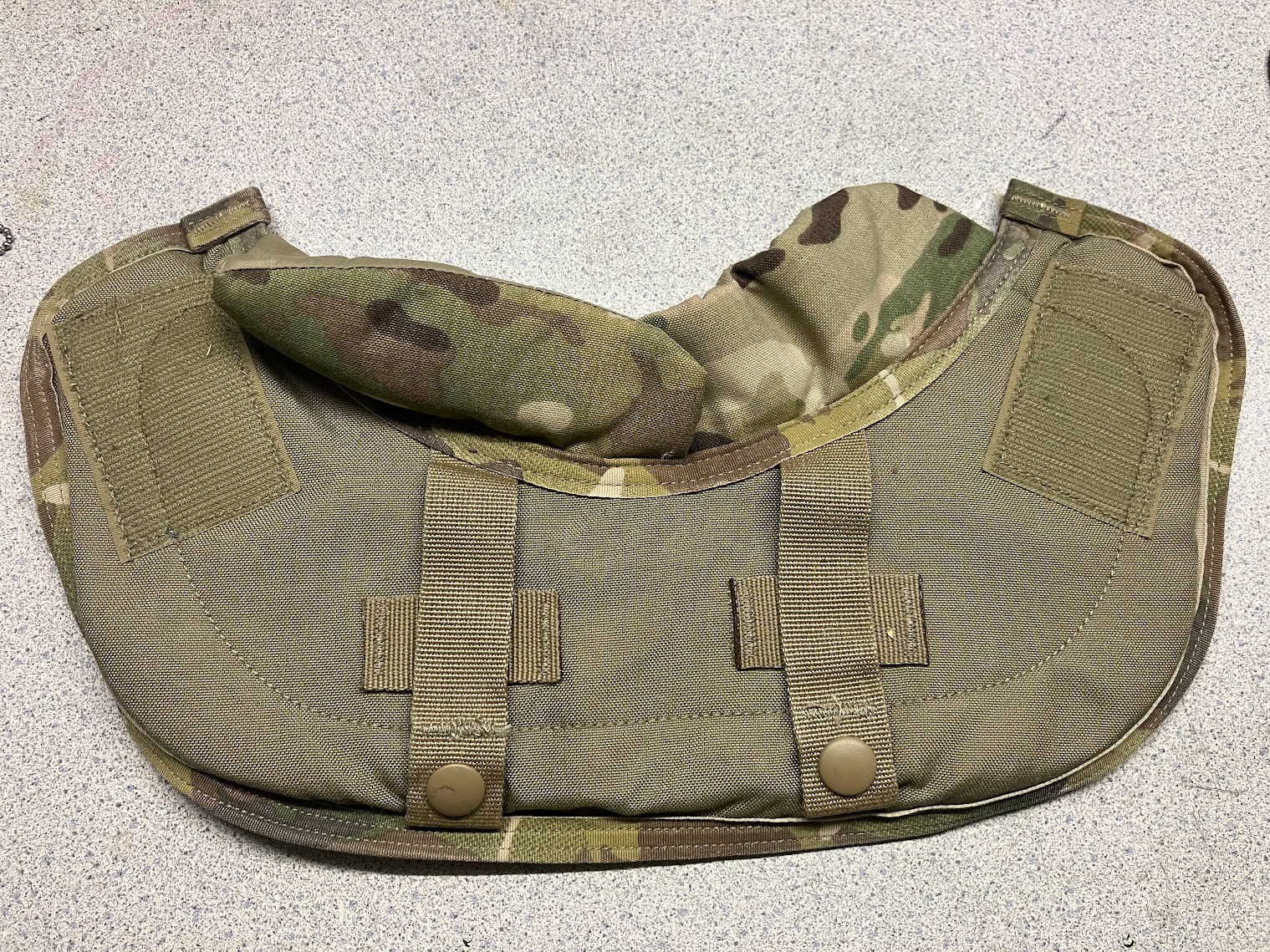 Improved Outer Tactical Vest Yoke/ Collar Back Assembly, Snaps Multicam/ Med