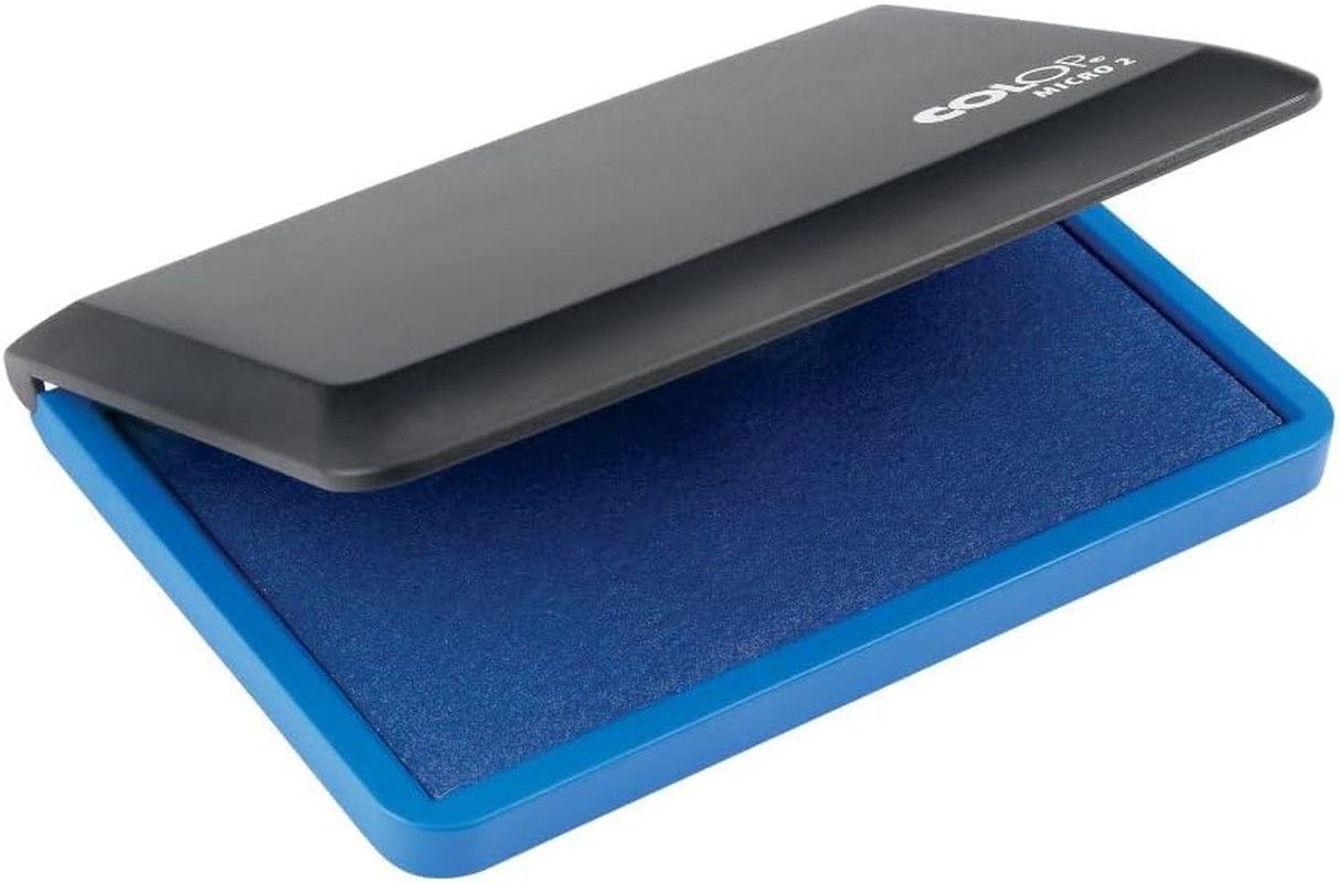Micro II Stamp  Pad, Non-Toxic, 2-3/4" X 4-1/4", Blue | Premium Water-Based & Ac