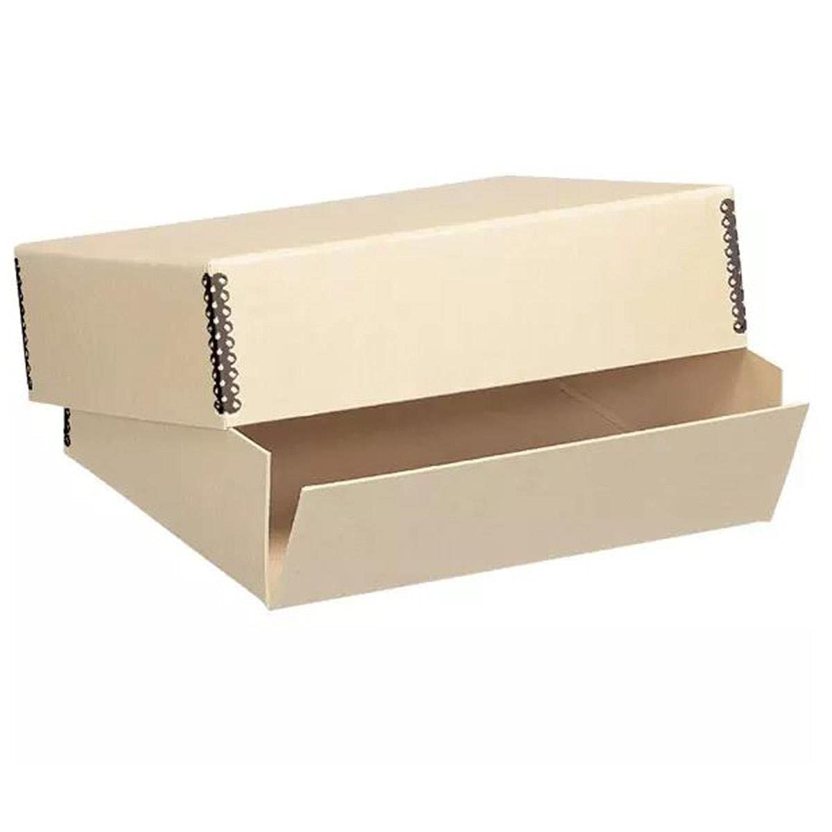 Lineco Museum Archival Drop-Front Storage Box, Acid-Free with Metal Edges