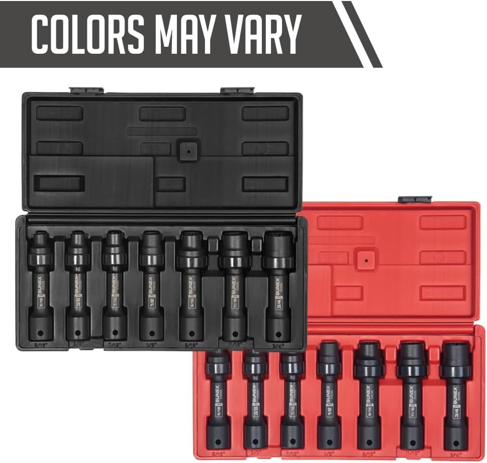 SUNEX 7-PC 1/2" Drive SAE 12-Point Driveline Socket Set