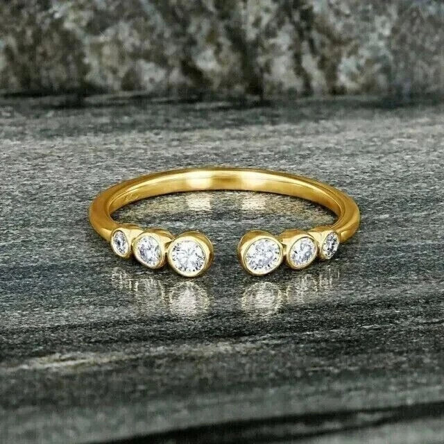 1 CT Round Simulated Diamond Adjustable Women's Toe Ring 14K Yellow Gold Plated