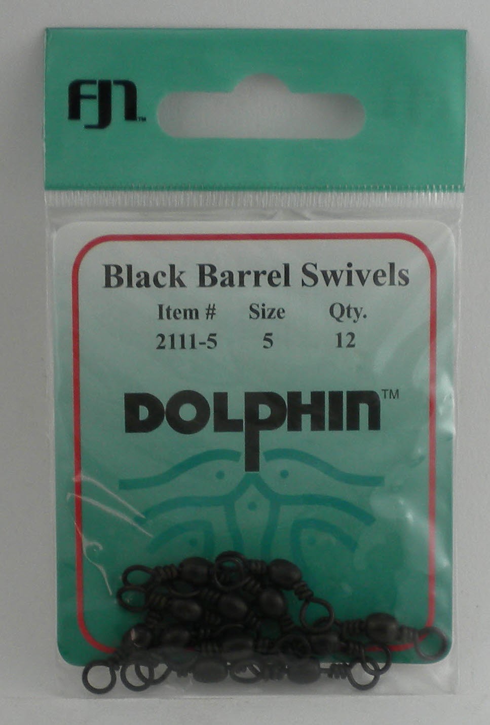FJ Neil 2111-5 Black Barrel Swivel 12ct Size 5
