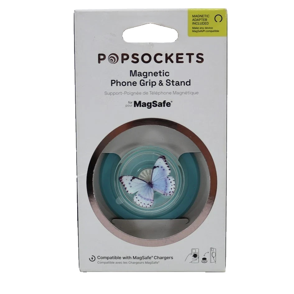 PopSockets Magnetic Phone Grip w/ MagSafe Adapter Ring Included - Whisper Moth