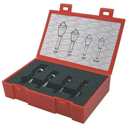 Keo 919-000-199 Zero Flute Set 60 Deg 5/16" - 5/8" 4 Pcs Co