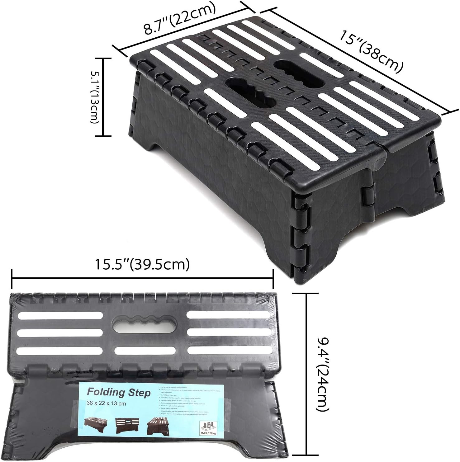 5 Inch Folding Step Stool - Portable Step Stool for Adults - Stepping Stool for