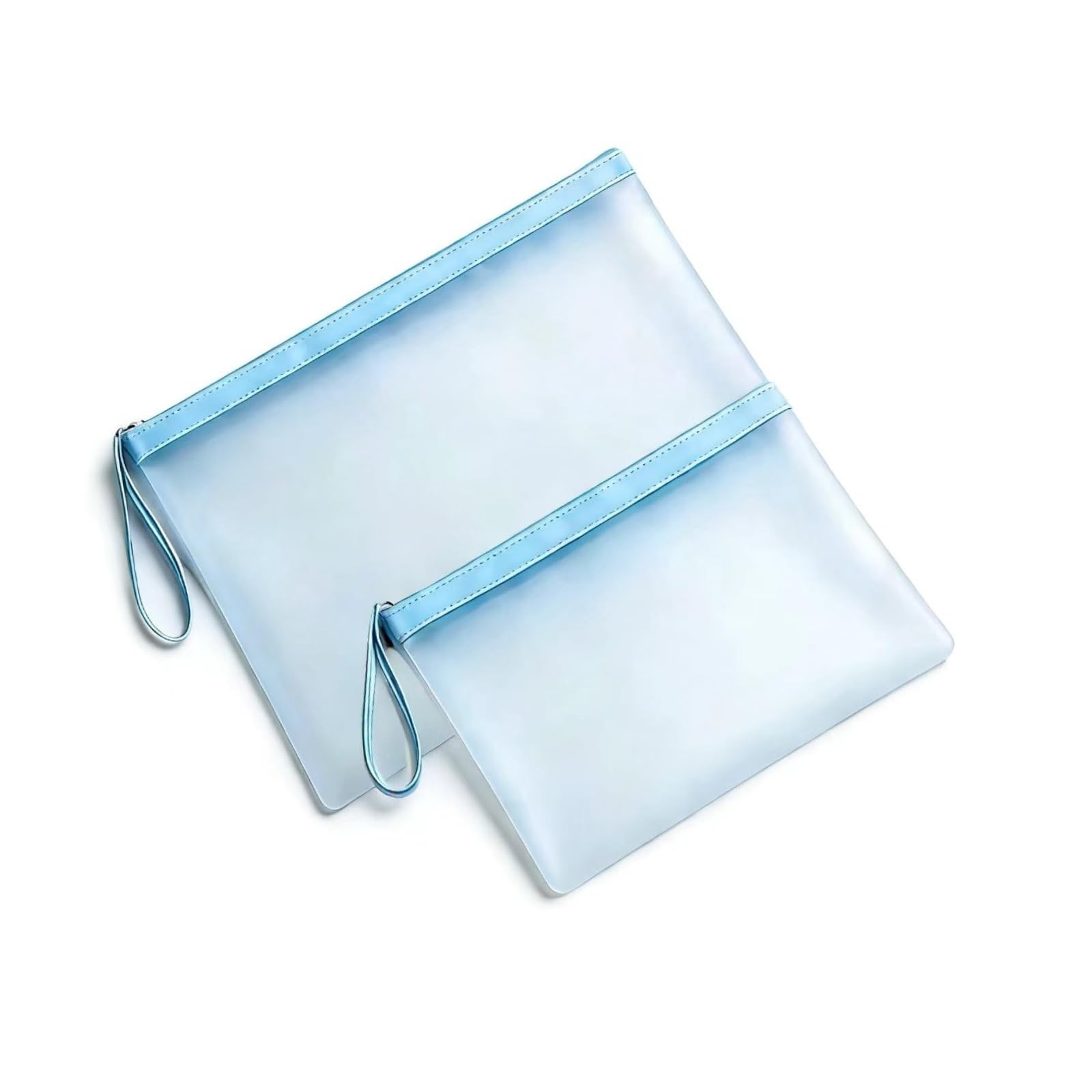 Waterproof Semi-Transparent PVC Zipper Pouches, A4 & A5 Clear Storage Bags wi...