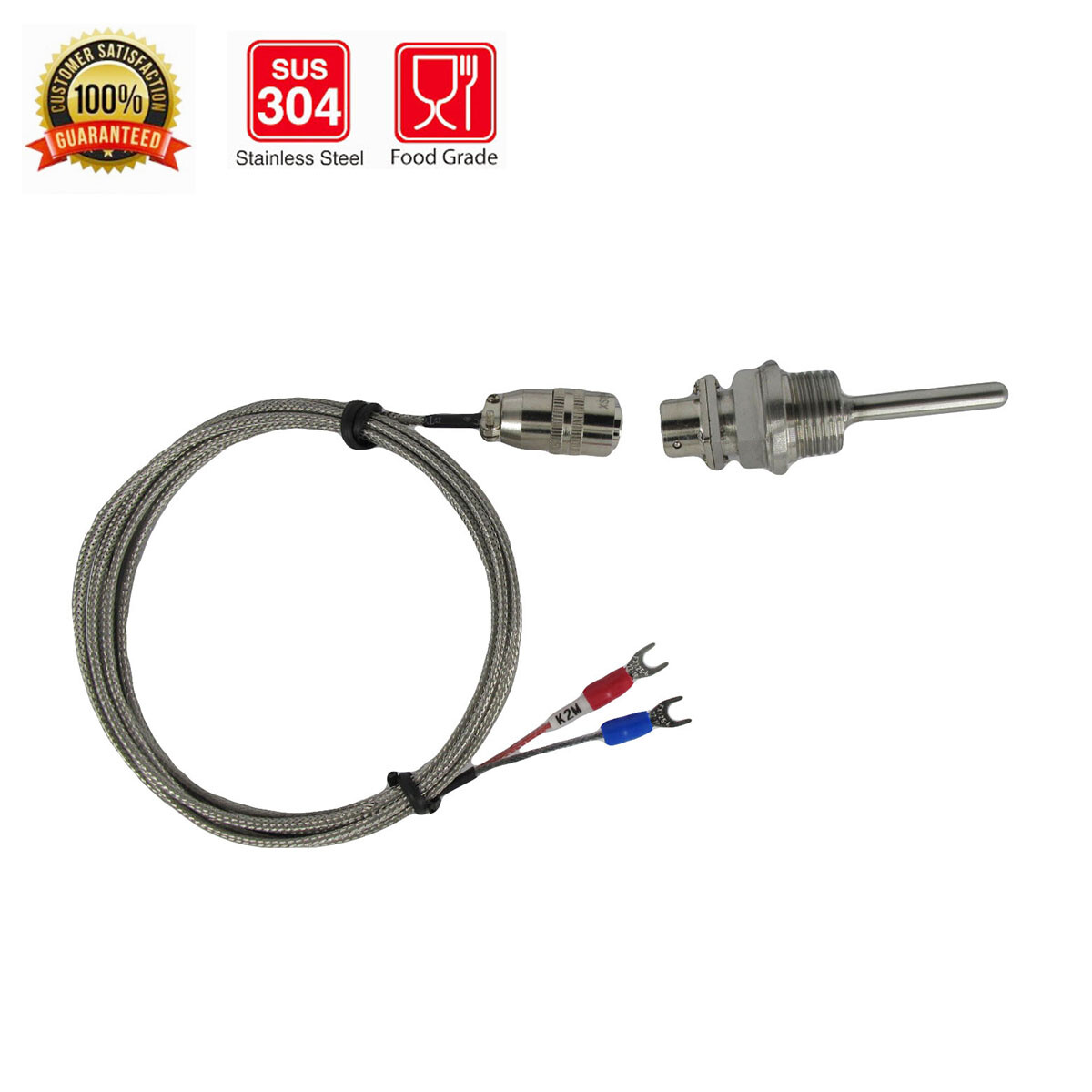 Detachable Temperature Sensors K Type Thermocouple with 1/2”NPT & Connector